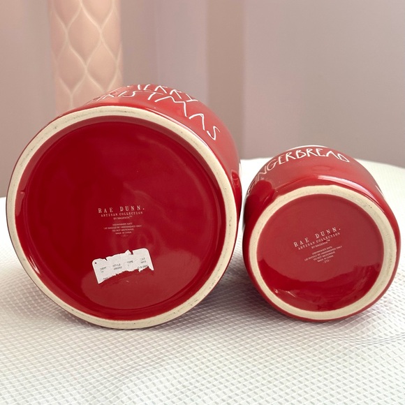 Rae Dunn Merry Christmas 181 Gingerbread Canister 213 jar set by Magenta - Picture 3 of 3